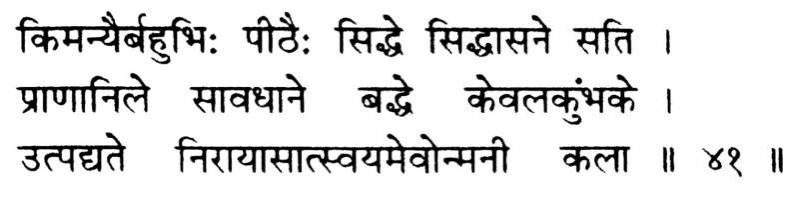Siddhayoni Asana verse 41