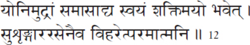 Yonimudra; Verse 12, Chapter 7, The Gheranda Samhita Image