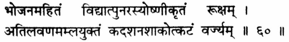 On Yogic Diet; Verse 60, Hatha Pradipika