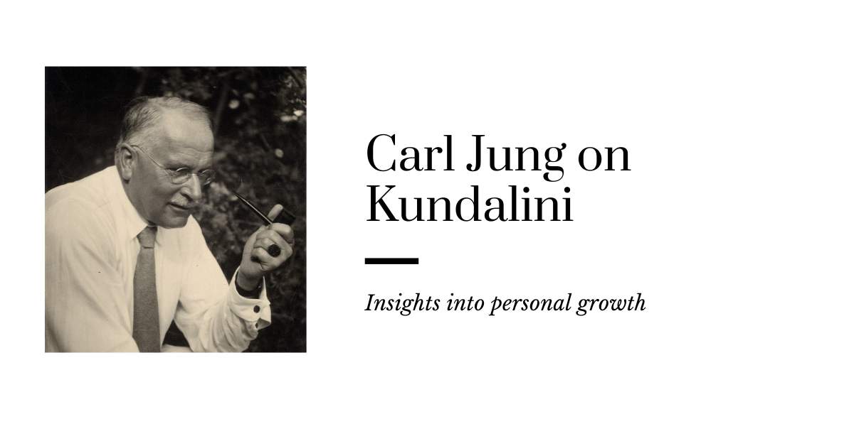 Carl Jung meditating under a glowing Kundalini energy spiral with vibrant chakras, blending psychology and spirituality.